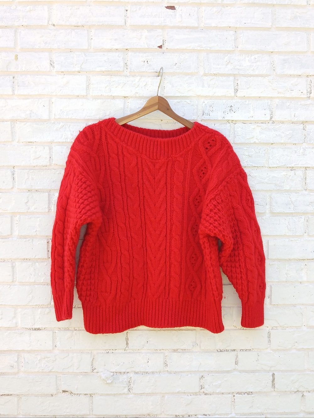 Album By Kenzo 100% Wool Red Chunky Sweater Italy - Picture 2 of 5